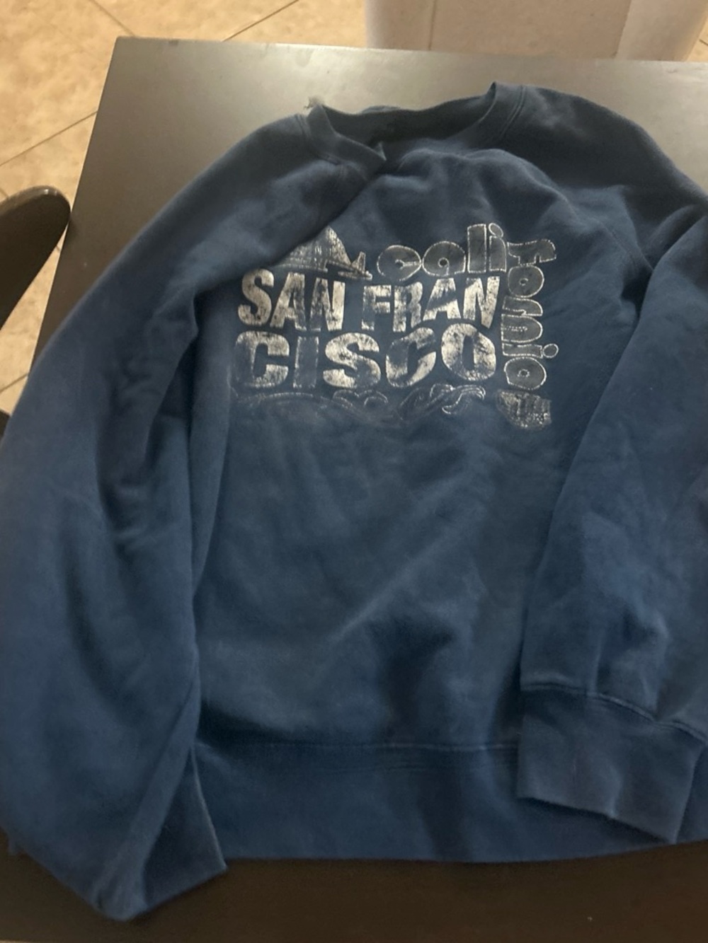 Women’s Navy Crewneck Sweatshirt with San Francisco Graphic